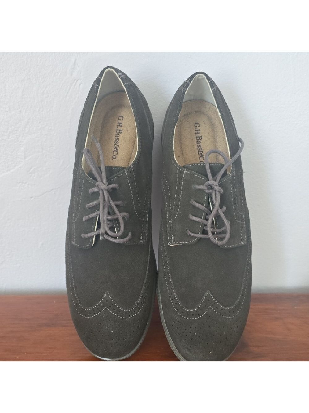 G.H. Bass & Co. Oscar II Men's Grey Suede Wingtip Oxfords Size 13M NWOB